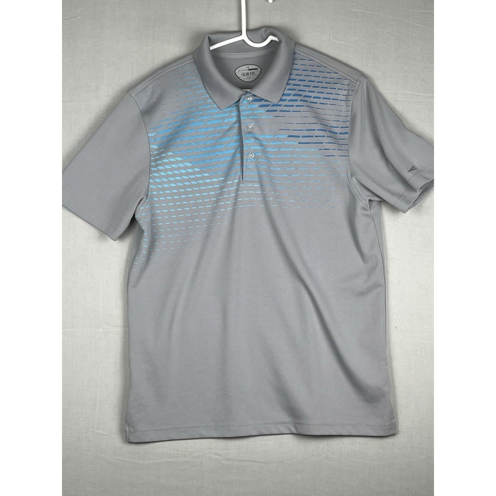 Grand Slam Polo Shirt Men's Large‎ Gray Short Sleeve Performance Golf Preppy